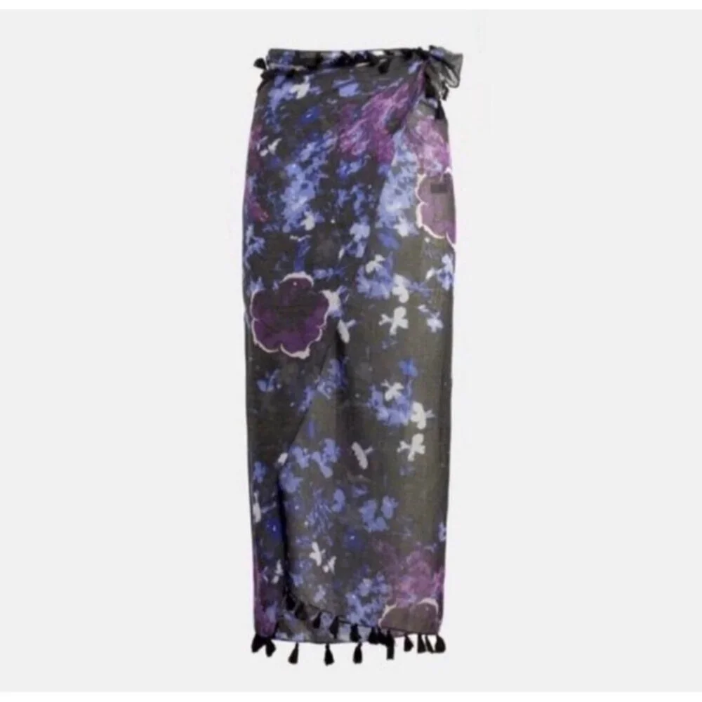 Peter Som Dream Floral Sarong Meteorite Coverup Dress Convertible Summer Beach D - Picture 10 of 15